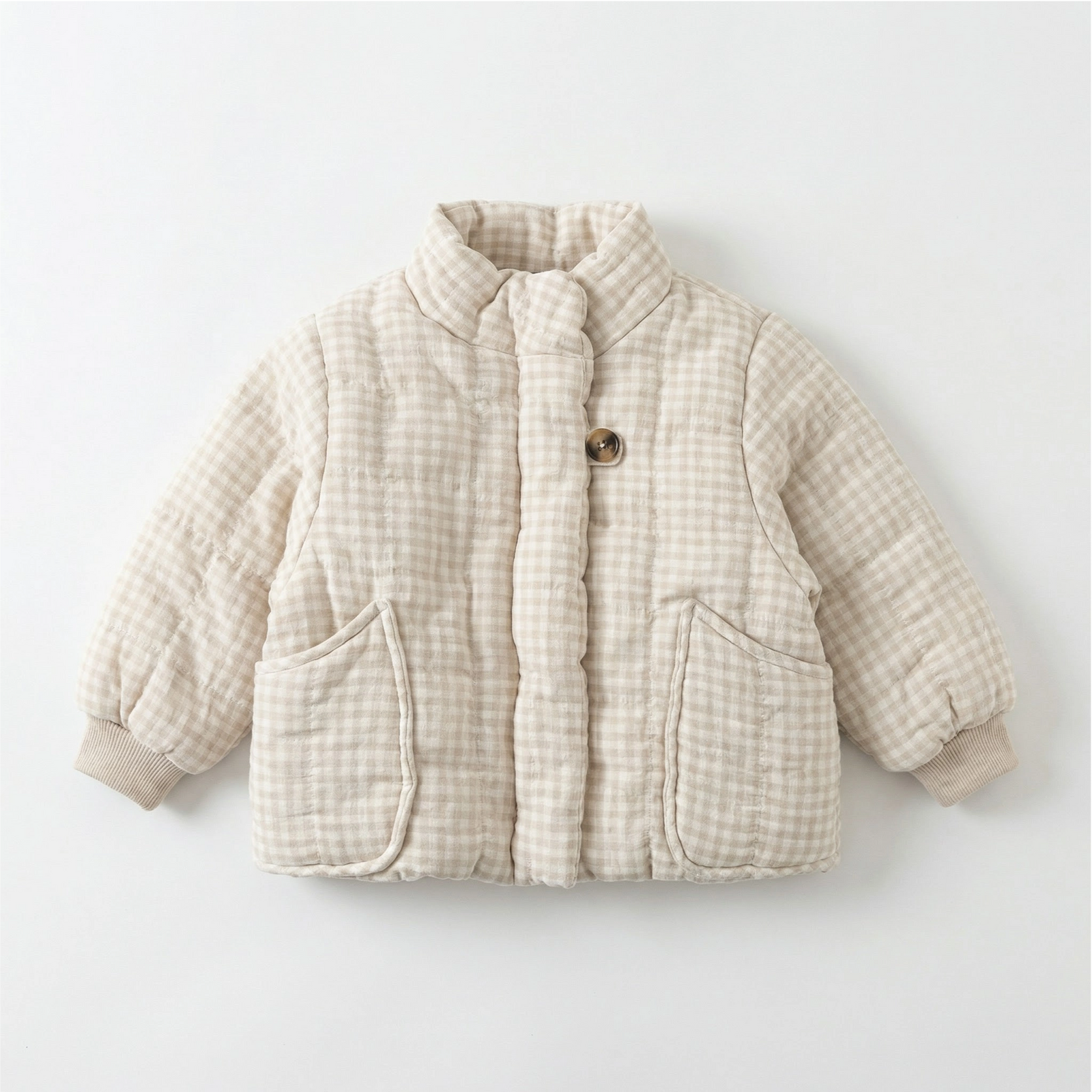 Plaid Fleece-Lined Winter Coat