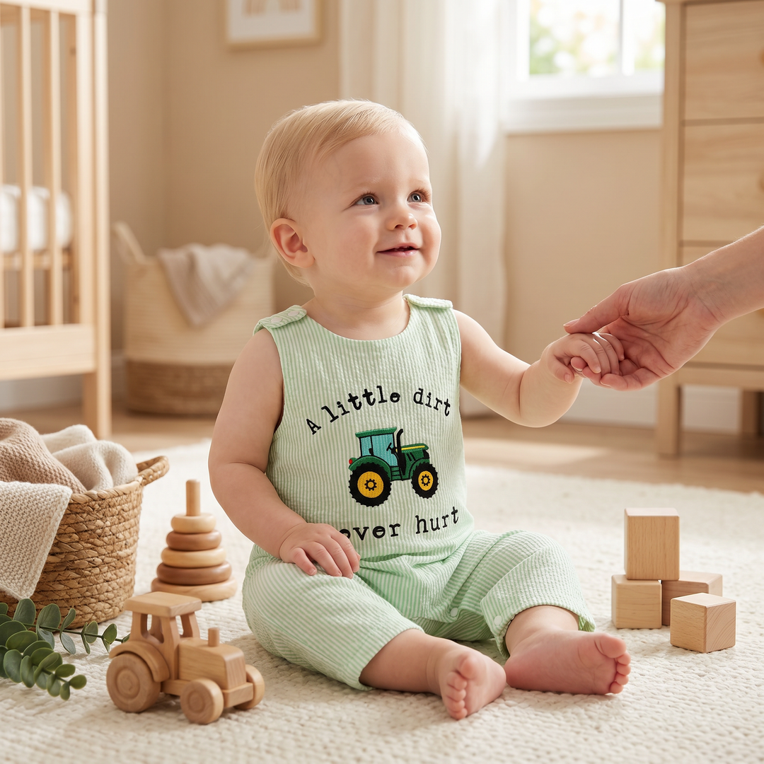 Casual Striped & Embroidered Summer Romper