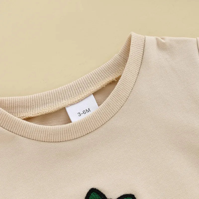2-Piece Dinosaur Embroidered Summer Outfit