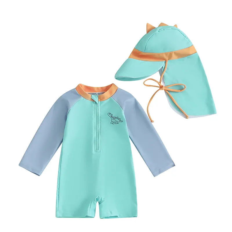 2-Piece Newborn & Toddler Boys' Rash Guard Swimsuit Set