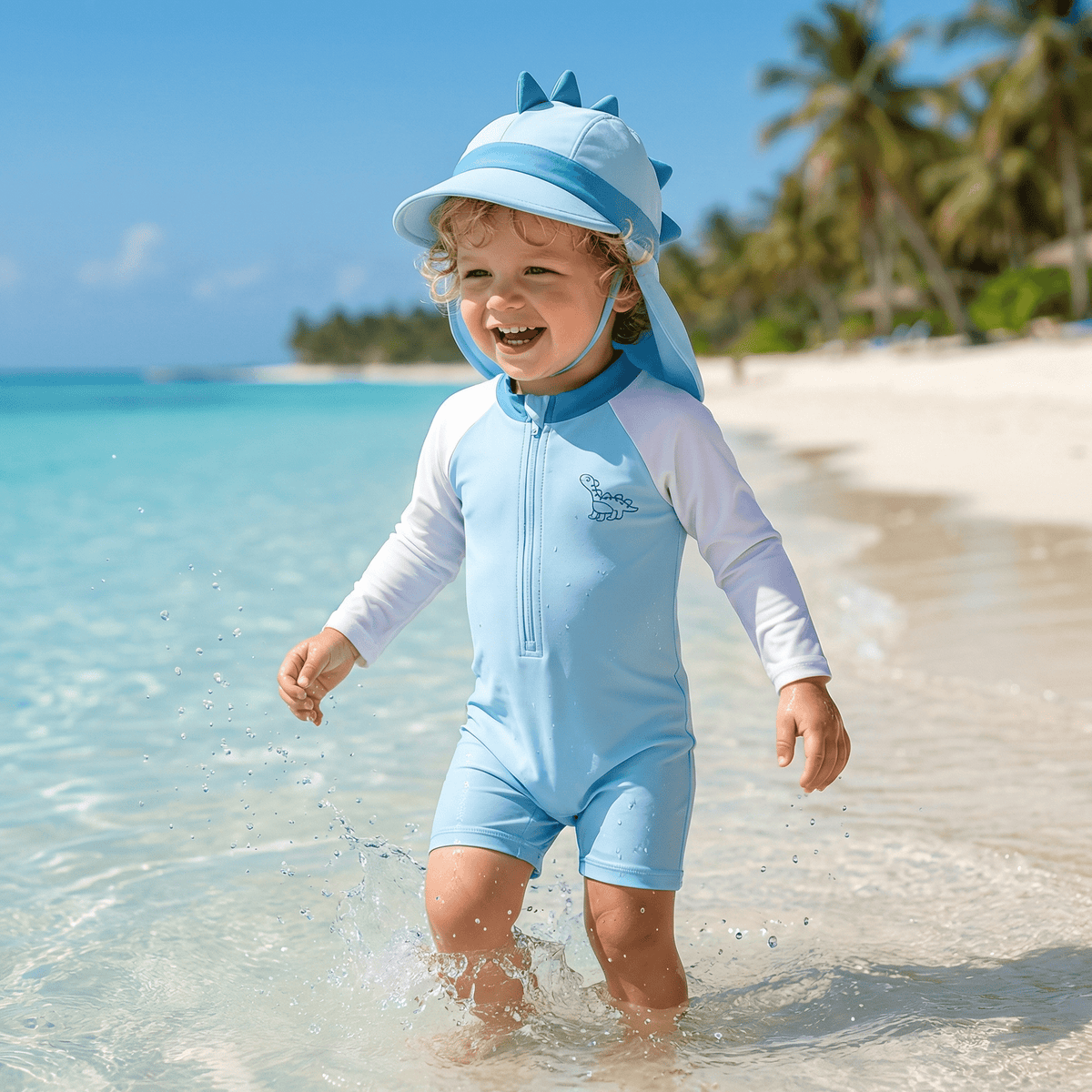 2-Piece Newborn & Toddler Boys' Rash Guard Swimsuit Set