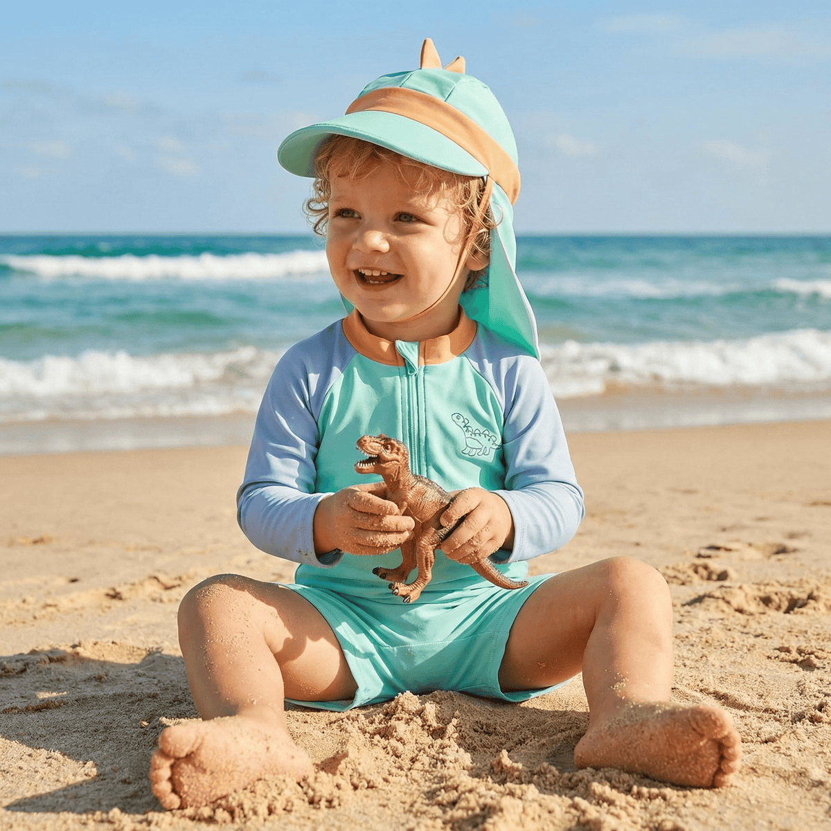 2-Piece Newborn & Toddler Boys' Rash Guard Swimsuit Set