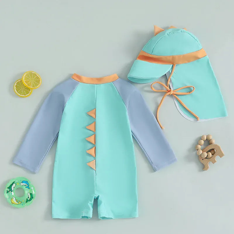 2-Piece Newborn & Toddler Boys' Rash Guard Swimsuit Set