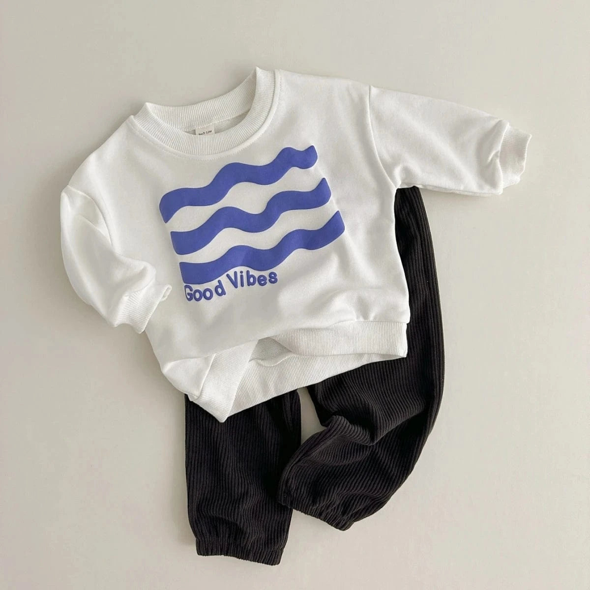 Boy's Clothing Wave / 12M 2Pcs Cozy Sweatshirt and Corduroy Pants