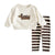 Beige / 6-9M 2Pcs Long Sleeve Puppy Top and Striped Pants