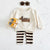 2Pcs Long Sleeve Puppy Top and Striped Pants
