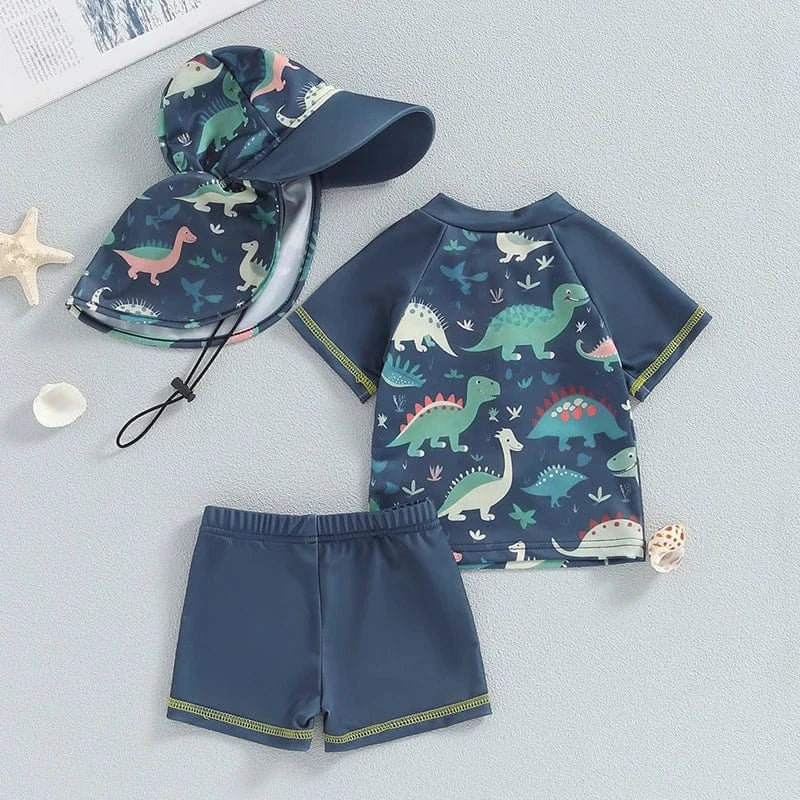 3 Piece Toddler Rash Guard Swimsuit Set