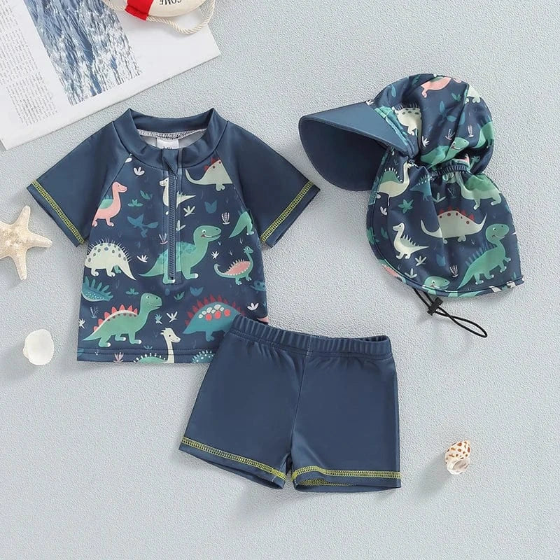 3 Piece Toddler Rash Guard Swimsuit Set