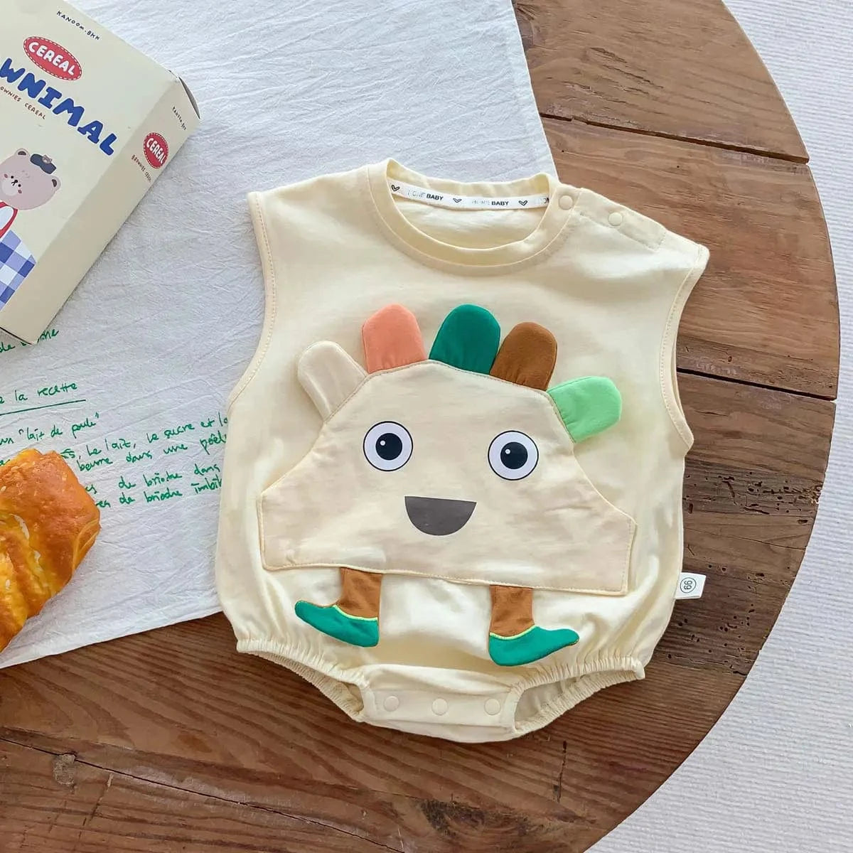 Beige / 6M 3D Animal Pattern Sleeveless