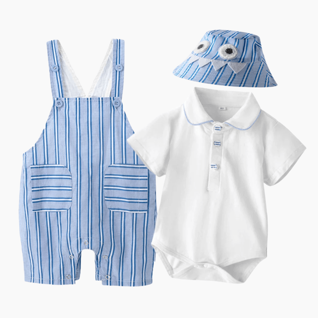 3PCS Baby Boy Striped Summer Outfit Set