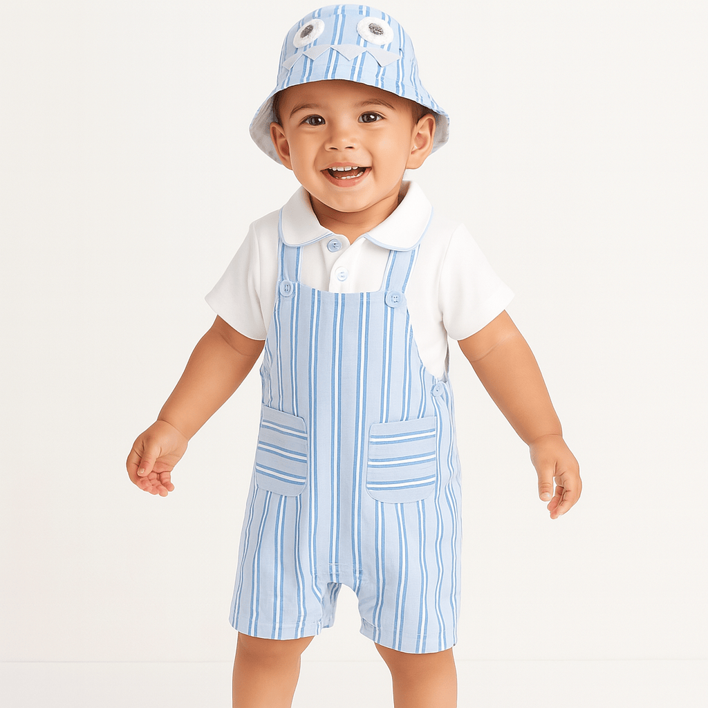 3PCS Baby Boy Striped Summer Outfit Set