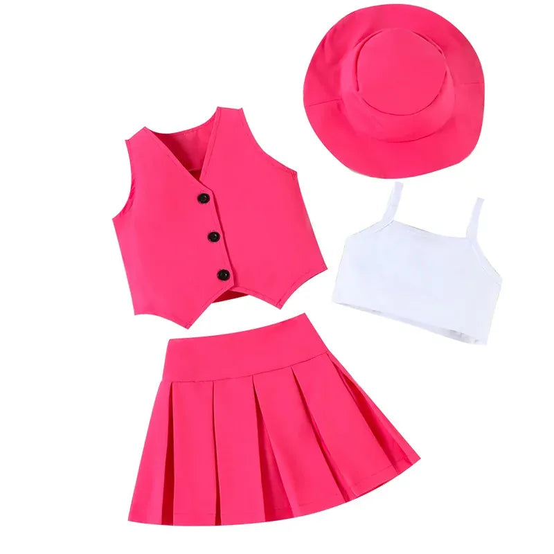 Red / 4-5T 4-Piece Girl Summer Outfit Set
