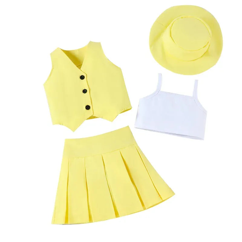 Yellow / 2-3T 4-Piece Girl Summer Outfit Set