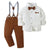 Boy's Clothing Brown / 12M 4PCS Boys Formal Suit