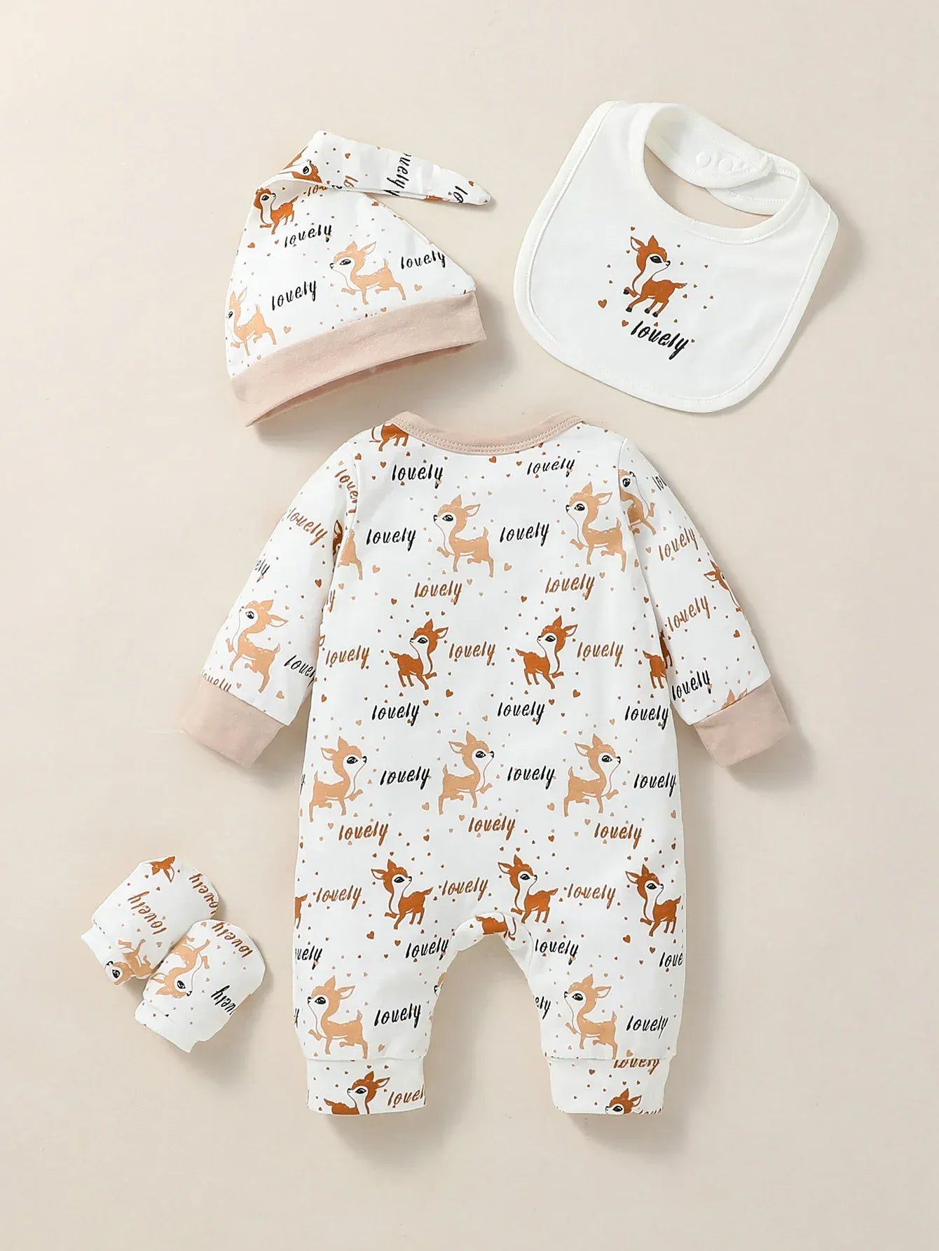 4PCS Newborn Baby Outfit Set