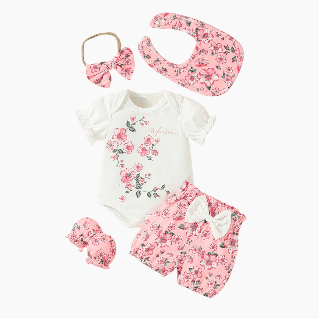 5 Piece Baby Girl Summer Outfit Set