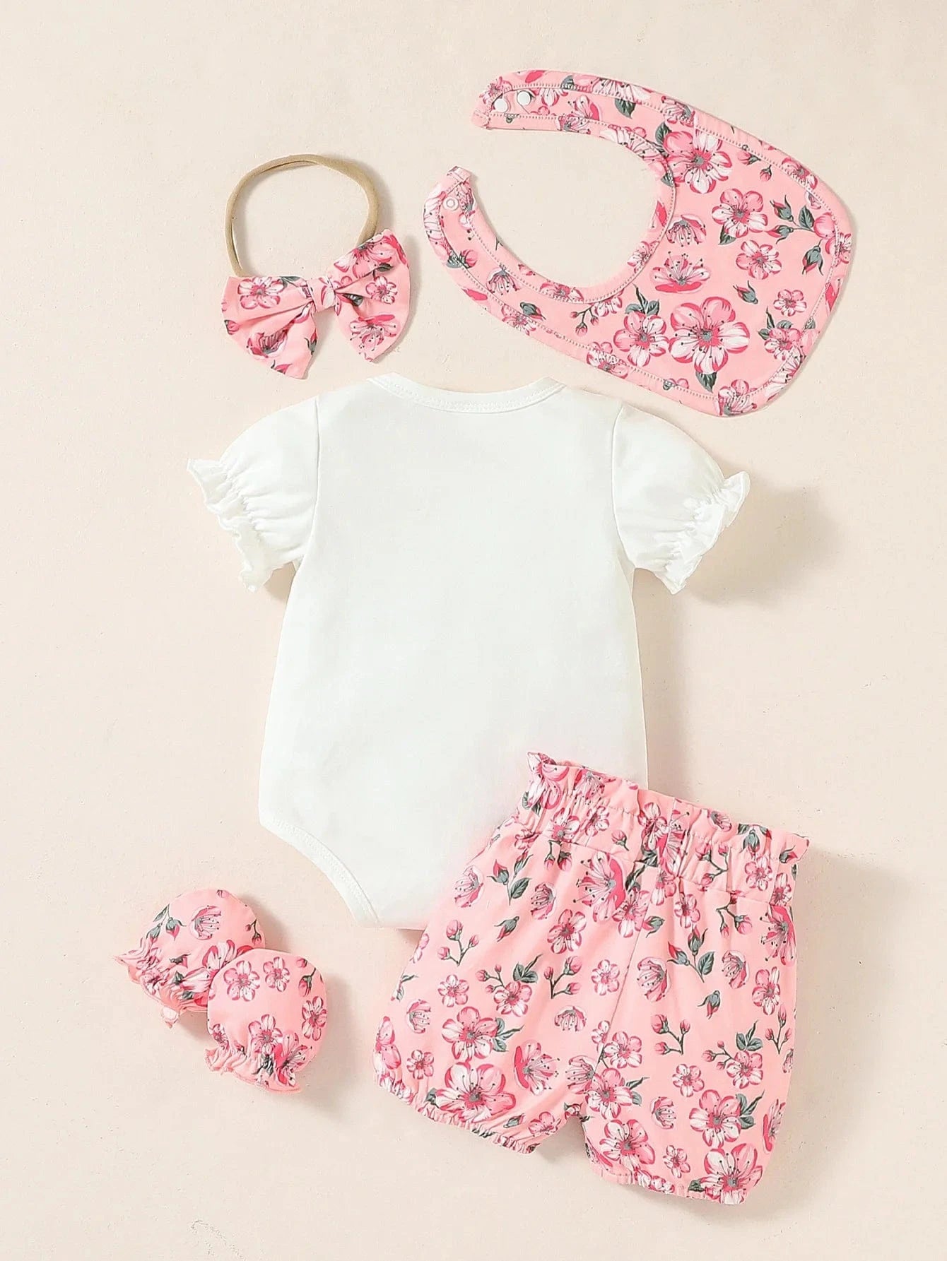 5 Piece Baby Girl Summer Outfit Set