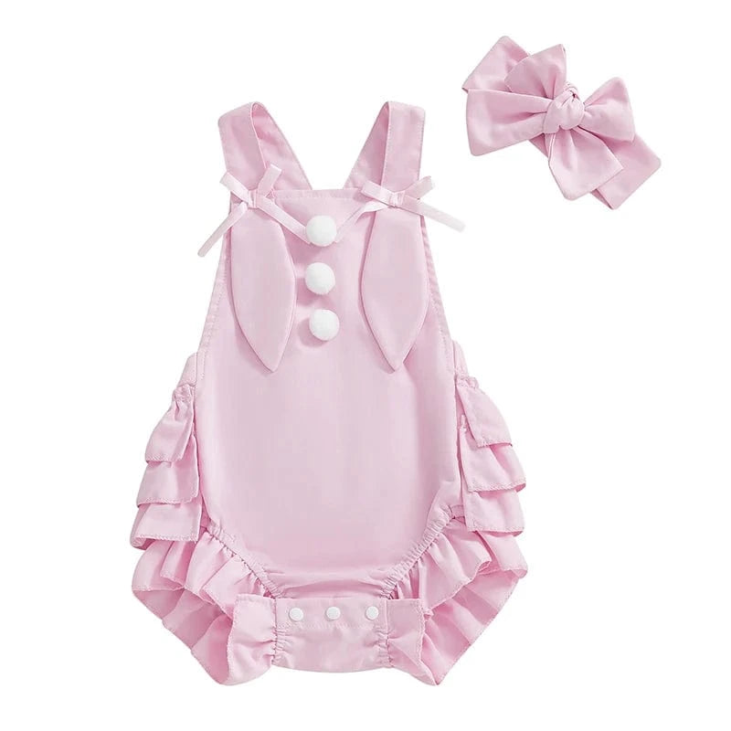 Pink / 3M Adorable Baby Bunny Romper