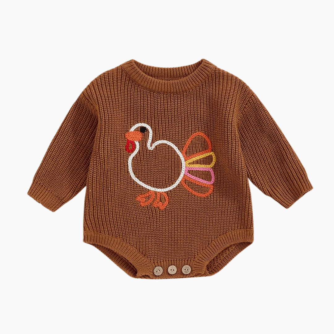 Romper Adorable Turkey Embroidery Baby Jumpsuit