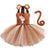 Beige / 12M Animal Monkey Children's Mesh Tutu