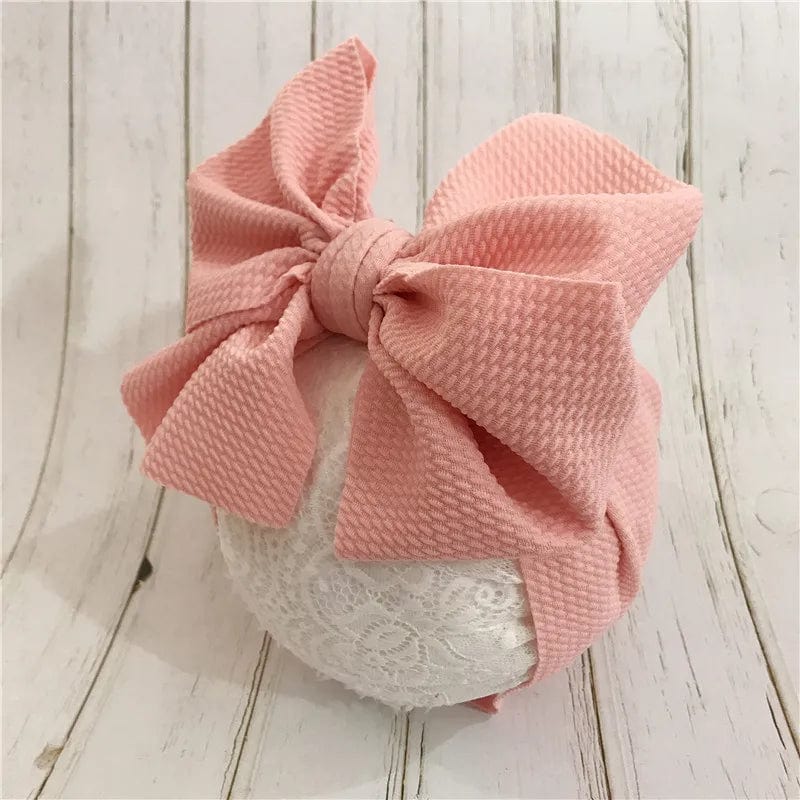 Baby Accessories Infant Baby Girl Cute Soft Bow Headband Newborn Solid Headwear Headdress Nylon Elastic Hair Band Gifts Props