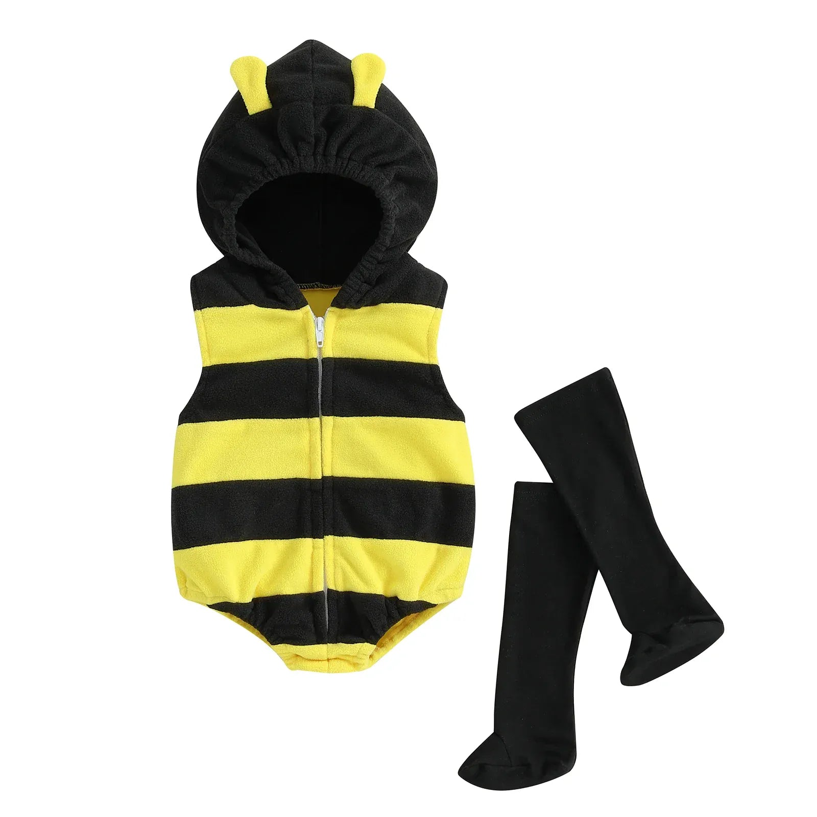 Yellow and Black / 6-12M Baby Bee Halloween Costume Romper & Socks Set 0–24 Months
