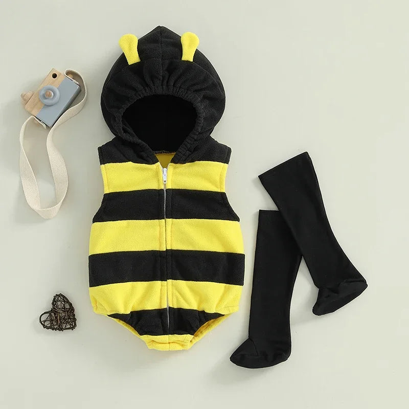 Baby Bee Halloween Costume Romper & Socks Set 0–24 Months