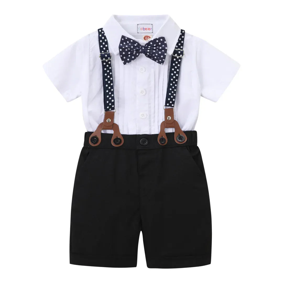 Black / 3M Baby Boy Formal Outfit with Bow Tie and Suspenders