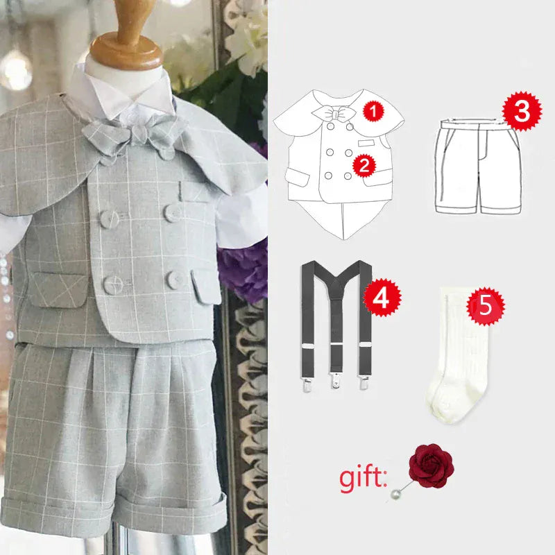 5pcs set / 9M Baby Boy Gentleman Outfit Set