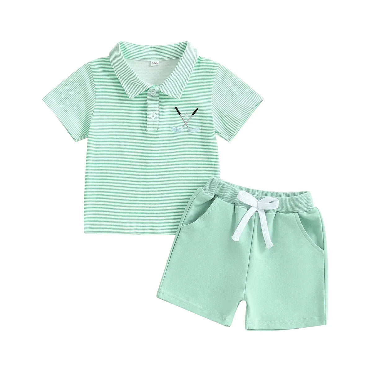 Mint Green / 6-12M Baby Boy Golf Outfit Set