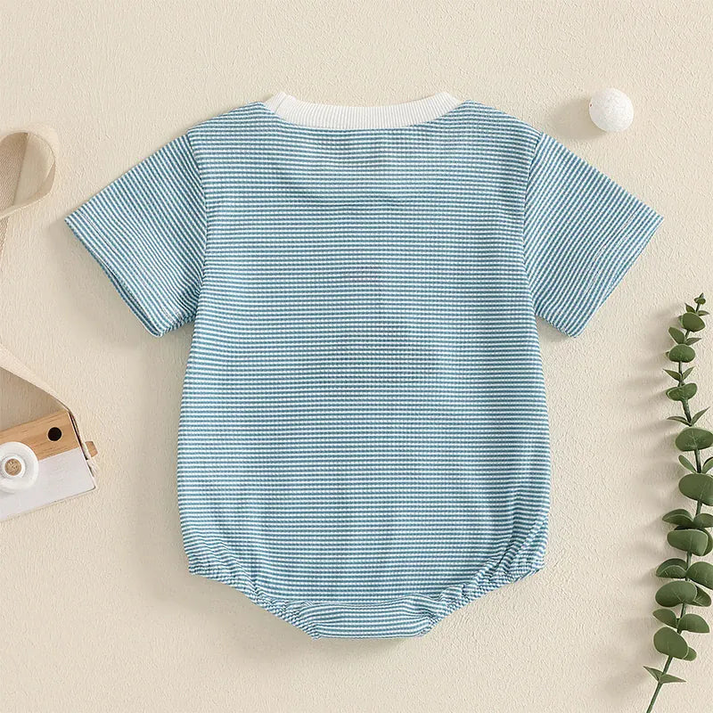 Baby Boy's Striped Golf Patch Romper
