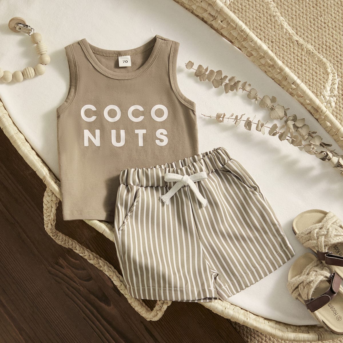 Baby Boy Summer Vest & Striped Shorts Set