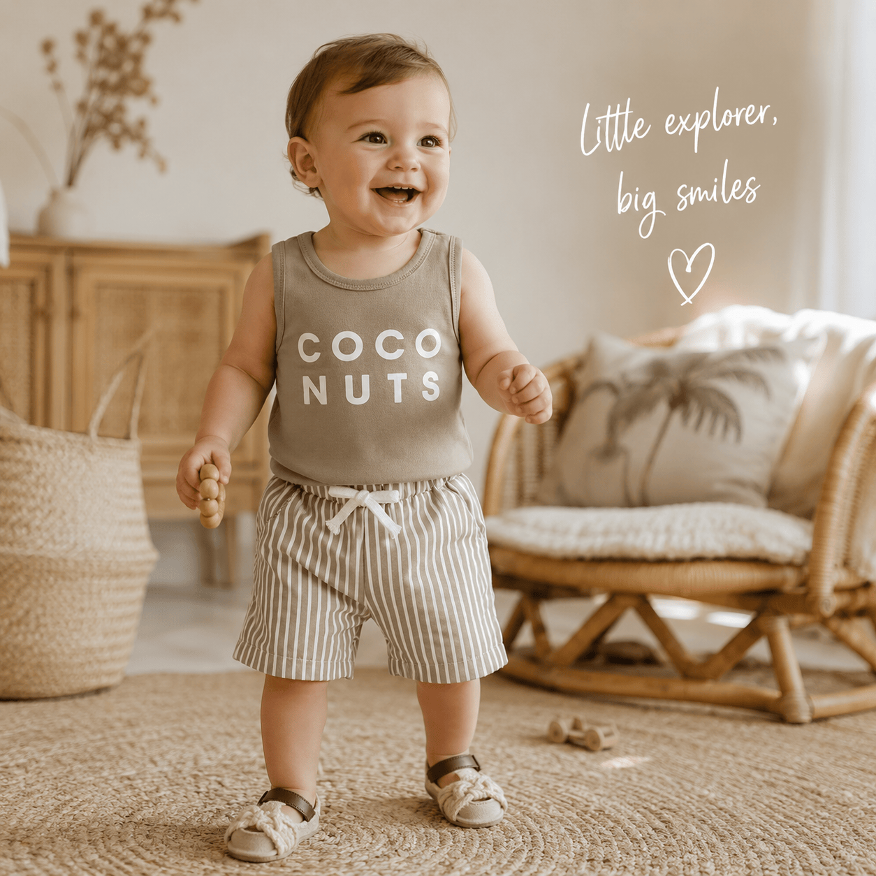 Baby Boy Summer Vest & Striped Shorts Set