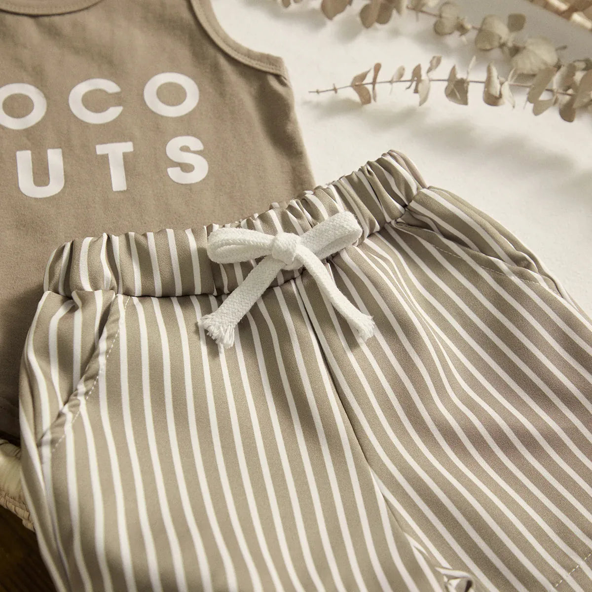 Baby Boy Summer Vest & Striped Shorts Set