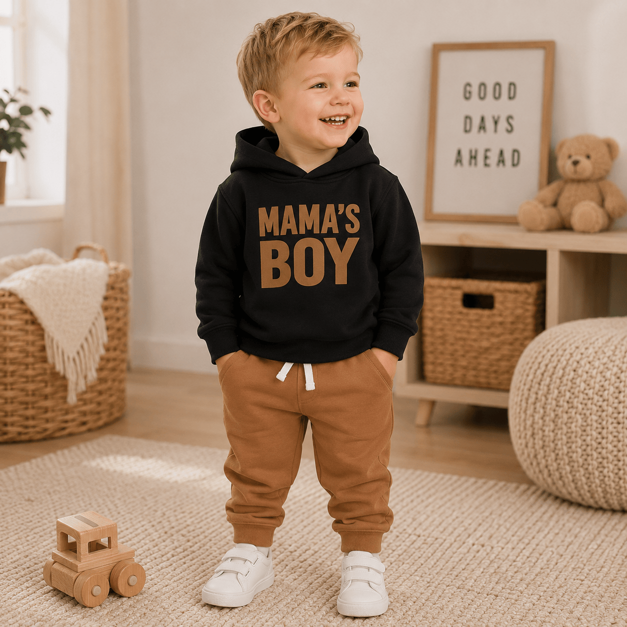 Baby Boys Letter Print Hoodie & Jogger Pants 2-Piece Set