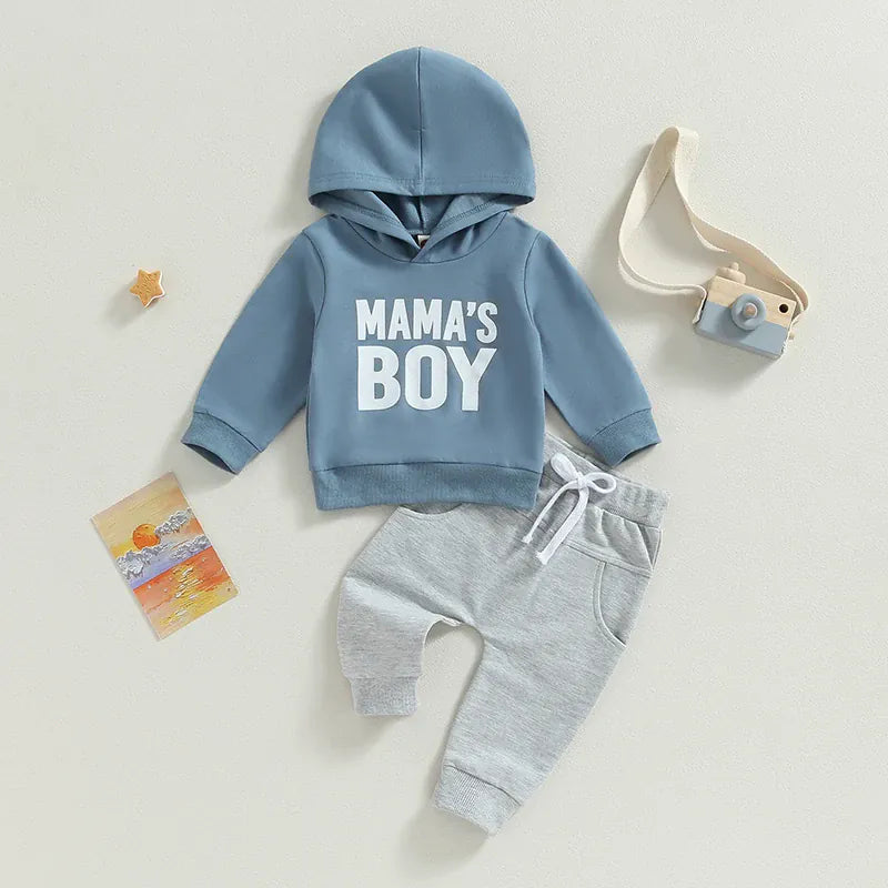 Baby Boys Letter Print Hoodie & Jogger Pants 2-Piece Set