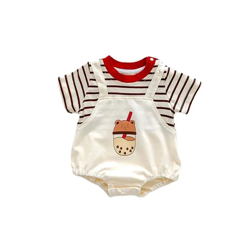 Romper Beige / 0-3M Baby Bubble Tea Romper