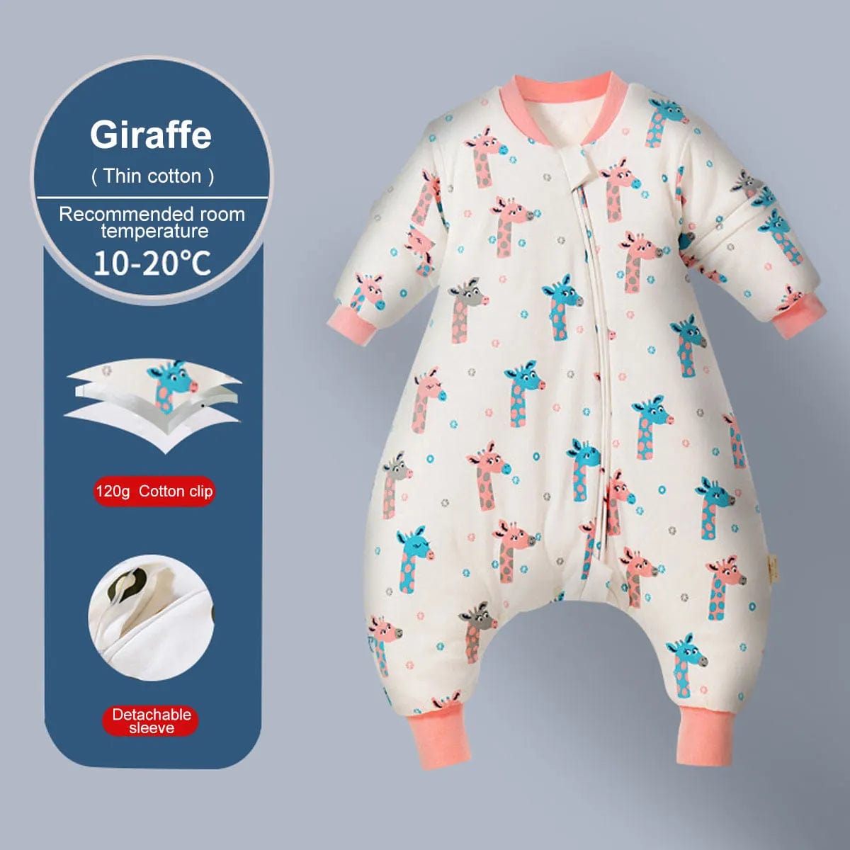 Giraffe-2 / 1-3T Baby Cartoon Split-legged Sleepsacks