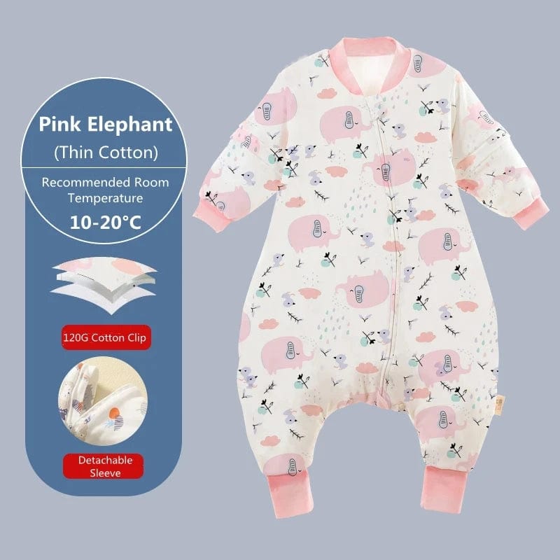 Pink Elephant-2 / 6-12M Baby Cartoon Split-legged Sleepsacks