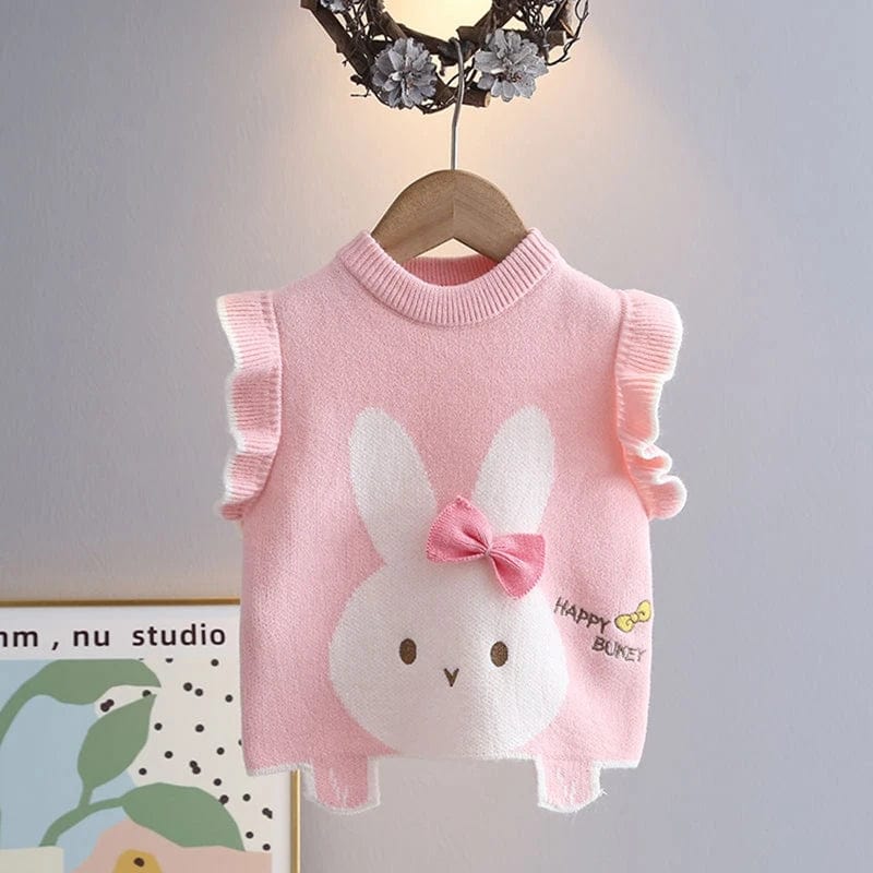 Pink / 12M Baby Cute Knitted Vest