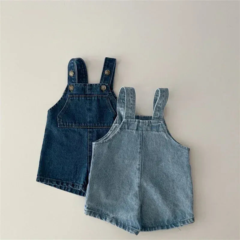 Baby Denim Suspender Pants