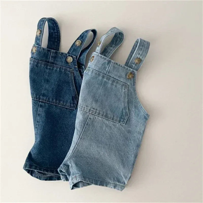 Baby Denim Suspender Pants