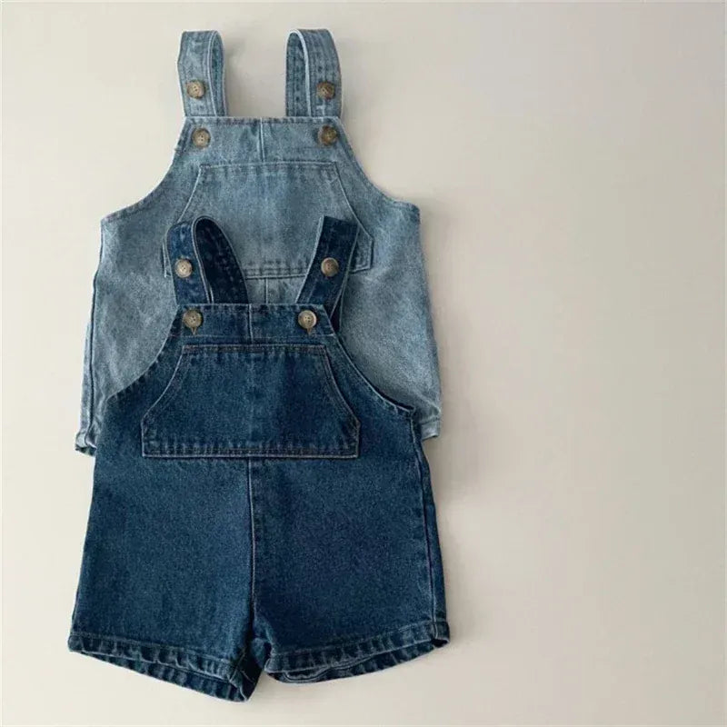 Baby Denim Suspender Pants