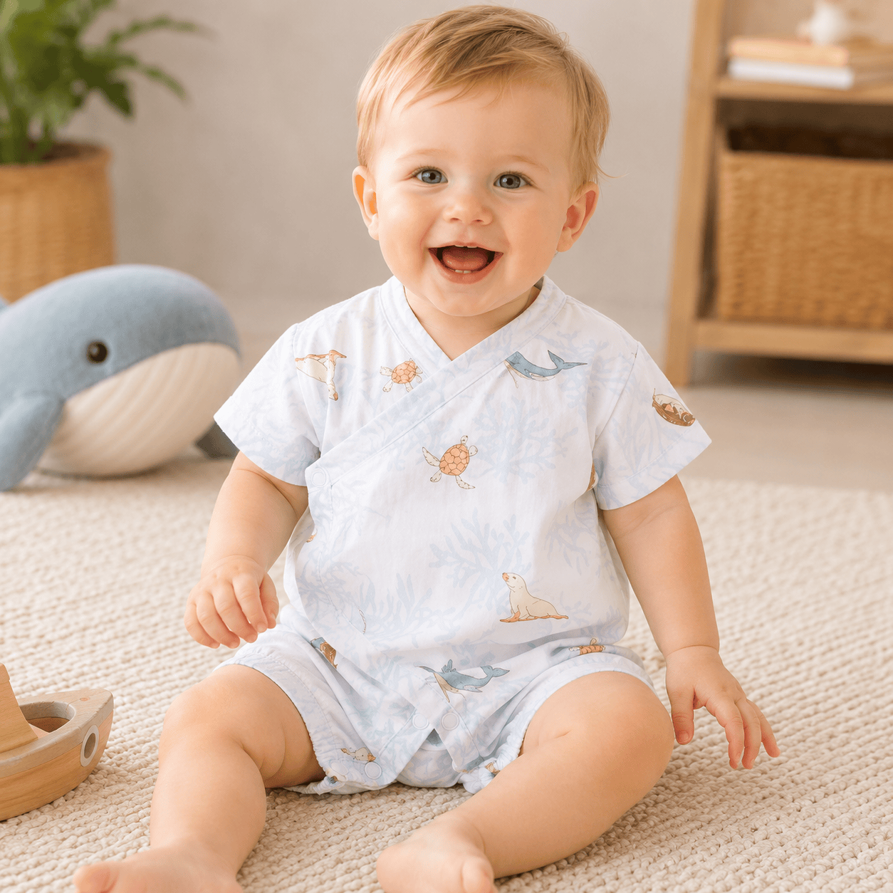 Baby Double Layer Muslin Kimono Onesie