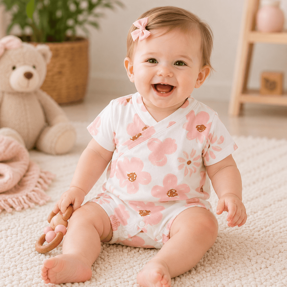 Baby Double Layer Muslin Kimono Onesie