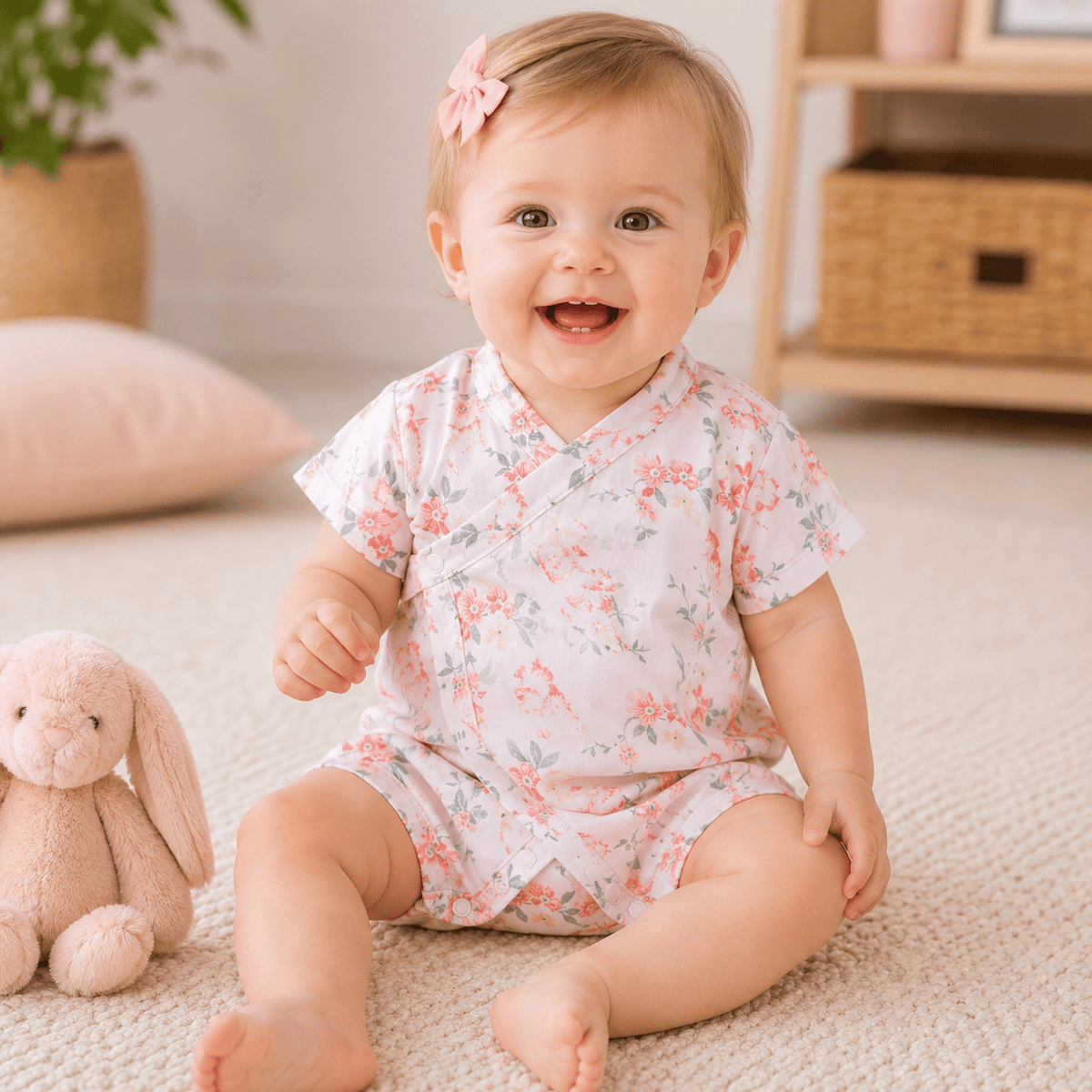 Baby Double Layer Muslin Kimono Onesie
