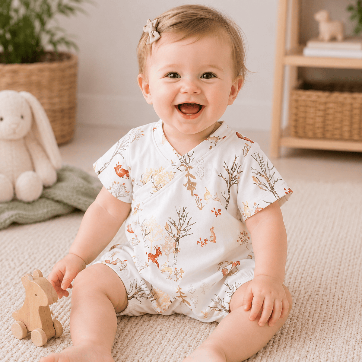 Baby Double Layer Muslin Kimono Onesie