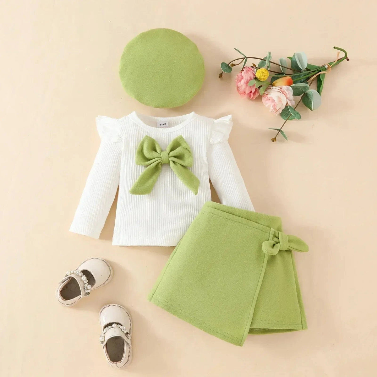Green 2 / 6-9M Baby Girl 3 Piece Outfit