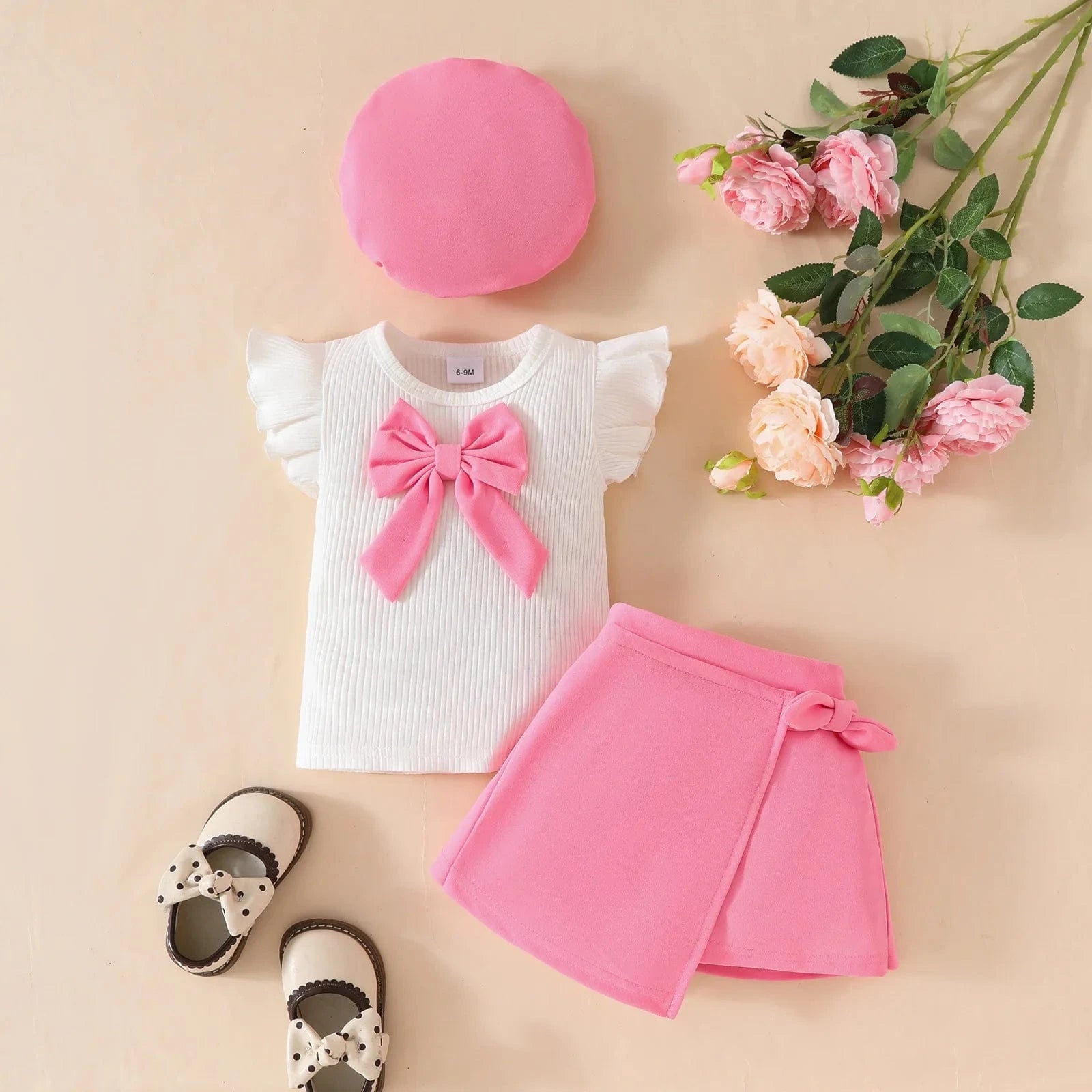 Pink 2 / 6-9M Baby Girl 3 Piece Outfit