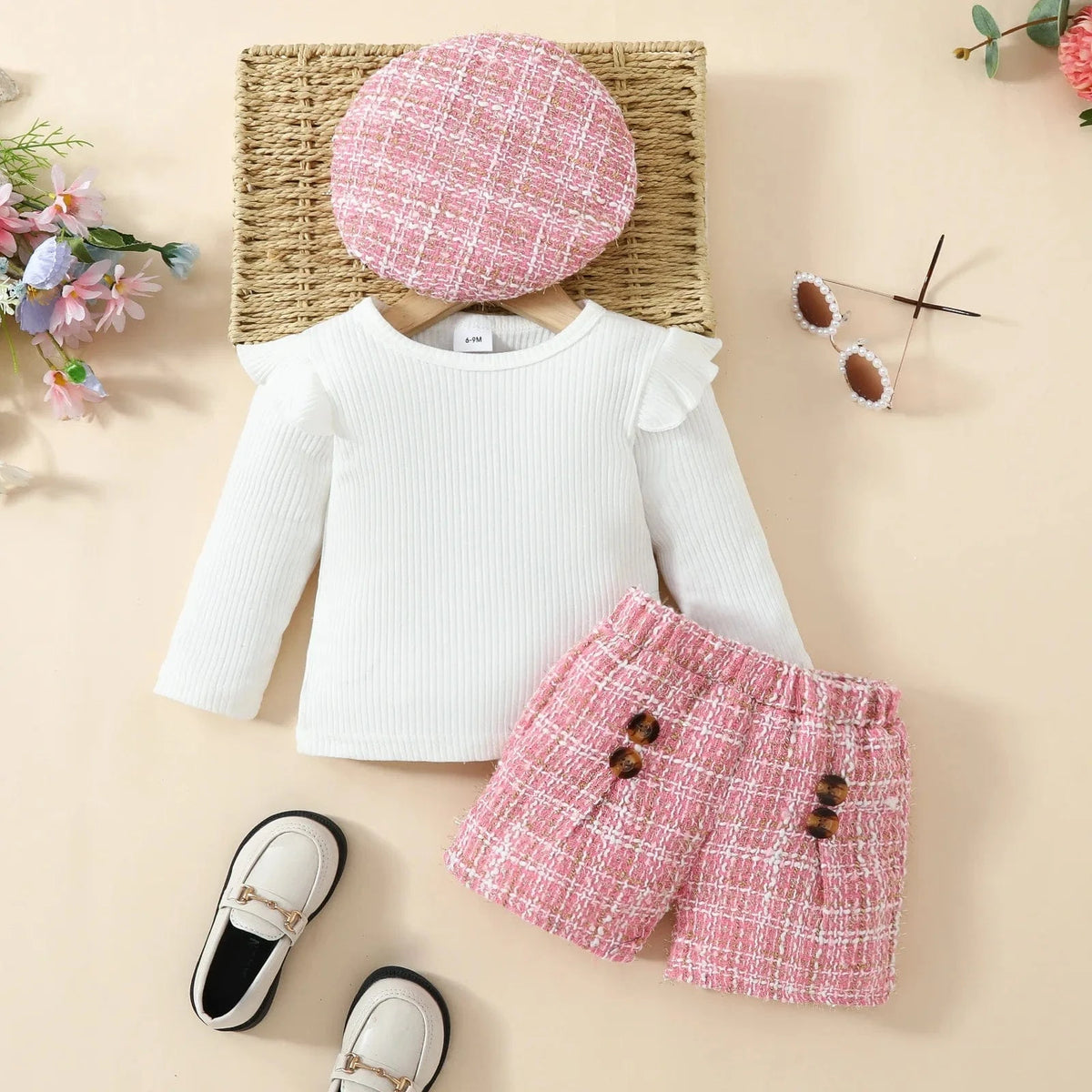 Pink / 6-9M Baby Girl 3 Piece Outfit